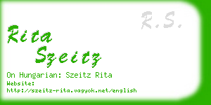 rita szeitz business card